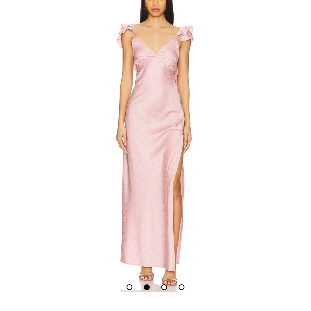 REVOLVE Becky Ruffle Maxi Dress in Dusty Pink